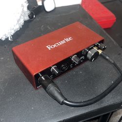 focurite + bluebird recording setup w/ headphones