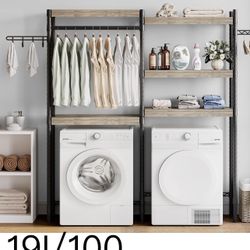 🔥Over The Washer and Dryer Storage Shelf- Laundry Room Organization Space Saving Laundry Drying Clothes Racks Heavy Duty Adjustable Height Bathroom S