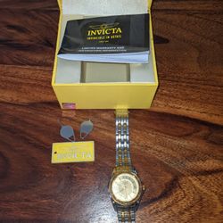 Invicta Watch Gold And Silver Band
