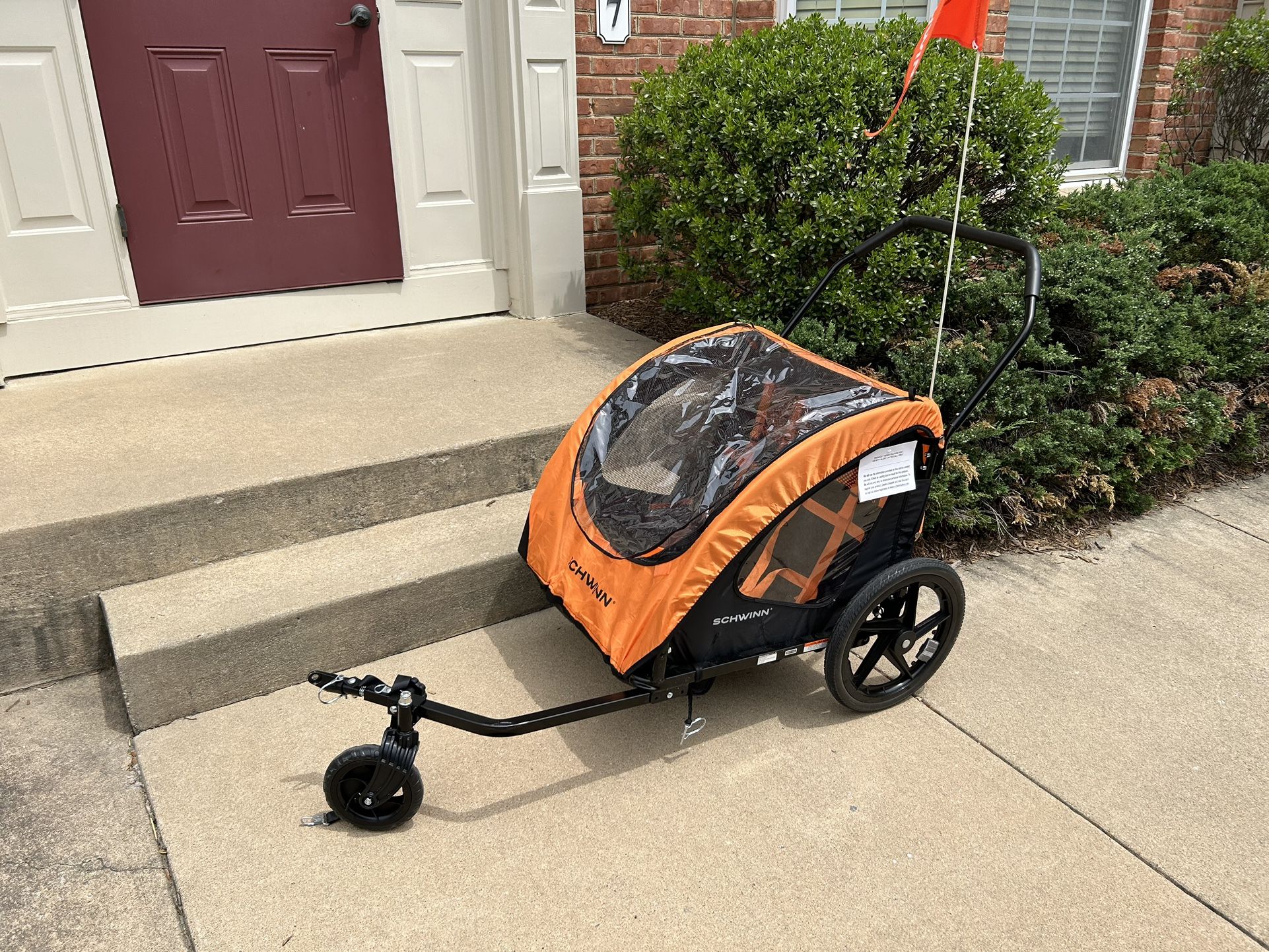 Schwinn Bicycle Trailer with Stroller Attachment (Two Seats) Brand New!