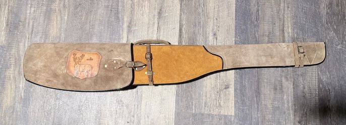 Leather Suede Rifle Gun Case with Deer Patch