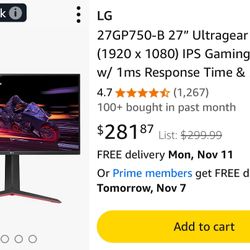 Lg 27 Inch Hd Gaming Monitor