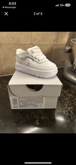 Nike Force 1 Low EasyOn Baby/Toddler Shoes White/White/White) Size 4 $20 Price Firm 