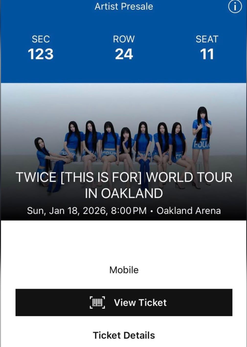 TWICE "This is For" Concert Tickets @ Oakland