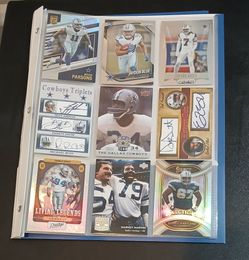 Binder of 27 Dallas Cowboys cards. $10 for everything together. Includes Hall of Famers, Rookie cards and more