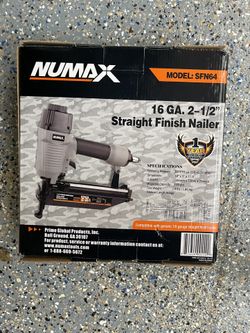 NuMax Pneumatic 16-Gauge 2-1/2 in. Straight Finish Nailer