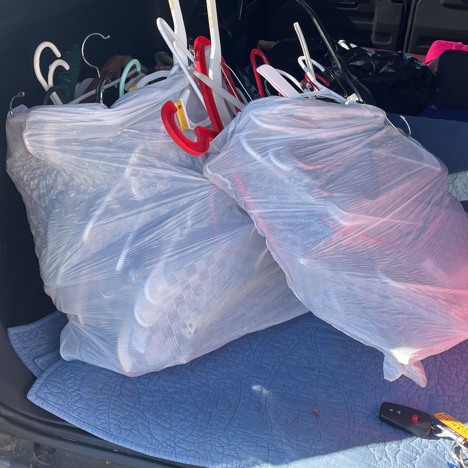 FREE will Be Donated If Not Claimed This Week!! 3 Bags Of Clothes Hangers, Mixed, All Good