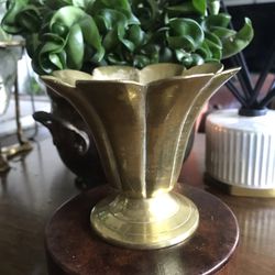Mini Brass Flower Planter Or Candle Holder 