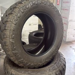 4-LT35x12.50x20  RDR With 85% Tread Left