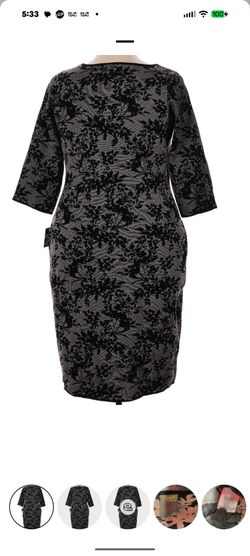 Taylor Black Floral Jacquard Sheath Dress