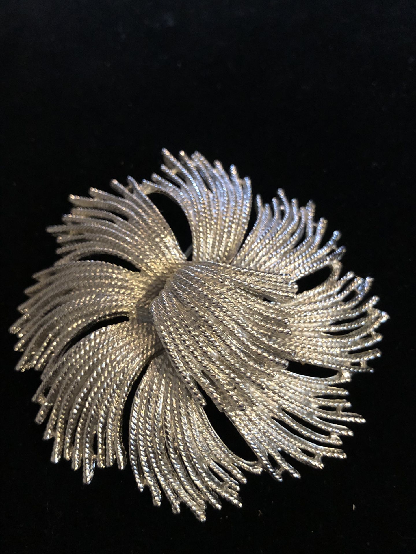 Monet Silver Tone Large Brooch Pin