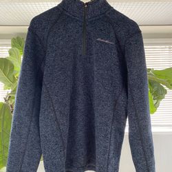 New Eddie Bauer Men’s Radiator Fleece 1/4 Zip Pullover Size M Color Blue