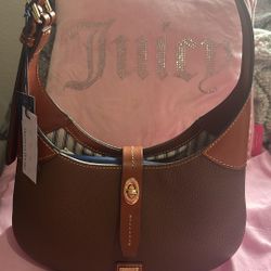 New Dooney & Bourke Pebble Leather Shoulder Bag