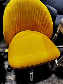 Armless Vanity Chair with Wheels, Home Office Desk Chair
