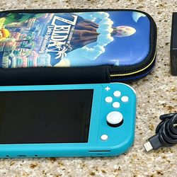 Turquoise Nintendo Switch Lite 32GB Console w/ Charger & Zelda Case!
