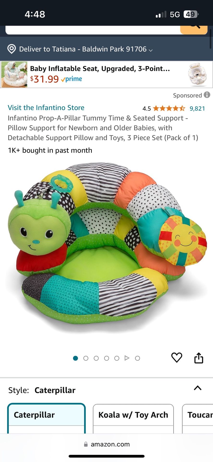 Prop-a-pillar Tummy Time And Seated Support