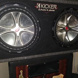 Two twelve inch kick er loud car speakers