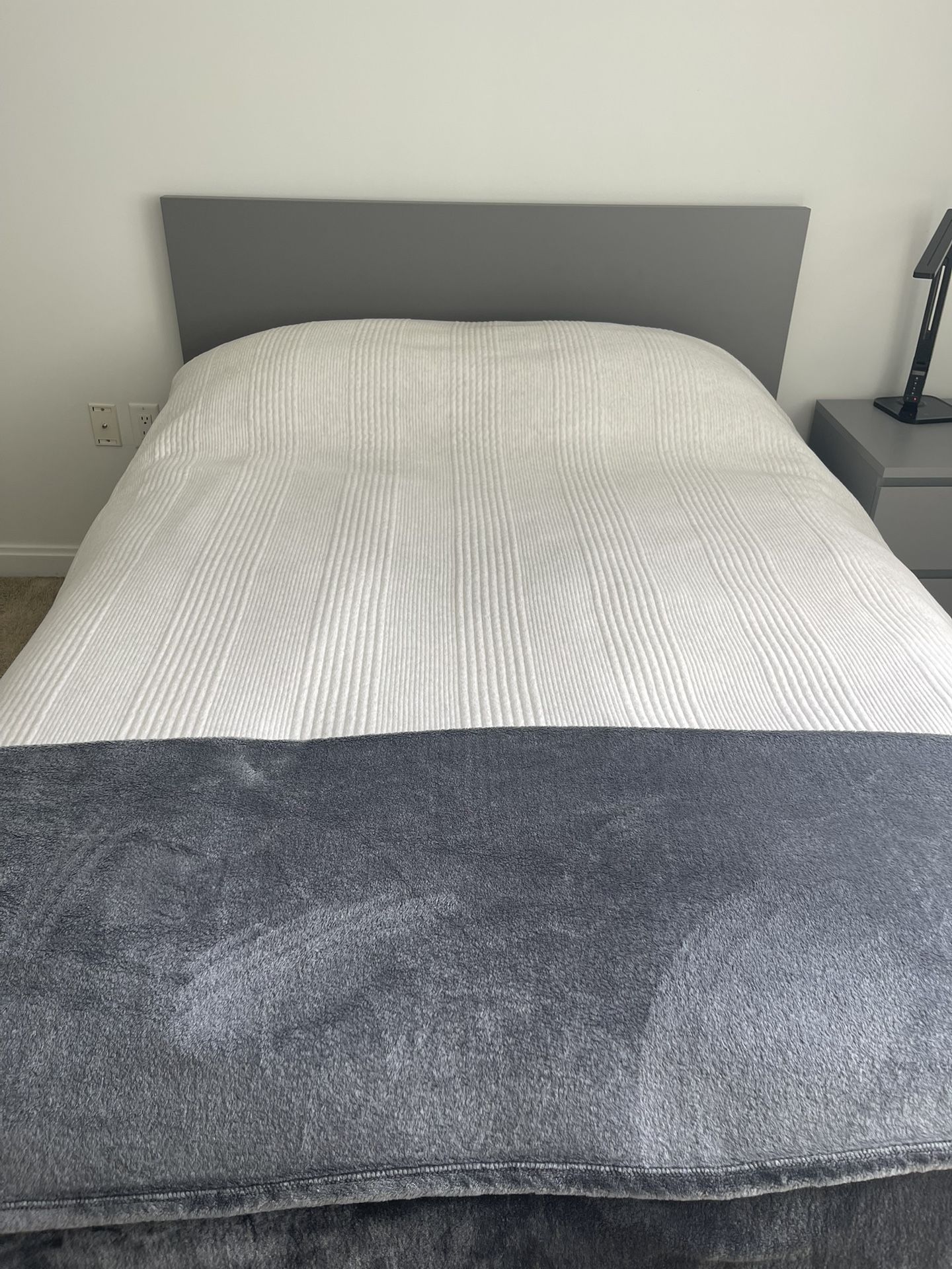 IKEA Malm Gray Full Bed with Drawers
