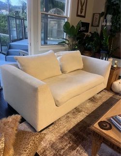 Modern White Loveseat Sofa home decor furniture couch