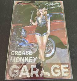 GREASE MONKEY GARAGE METAL SIGN 
