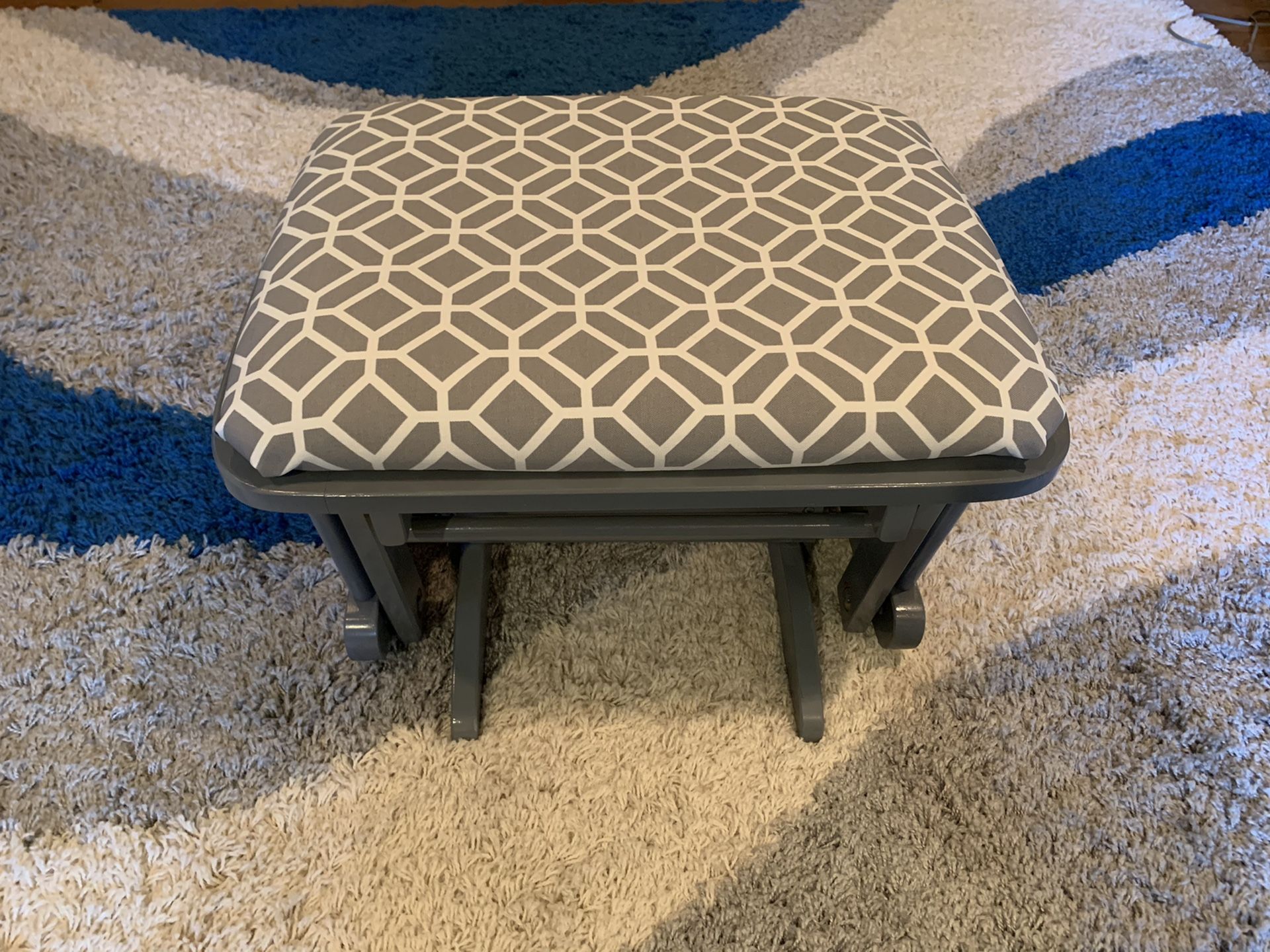 Gray Wood Gliding Ottoman Footstool Grey for Sale in Indianapolis, IN
