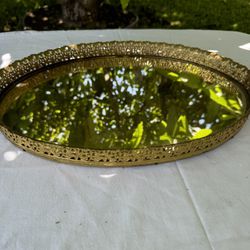 Antique Gold Mirror Tray 
