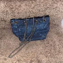 Blue Rhinestone Purse 