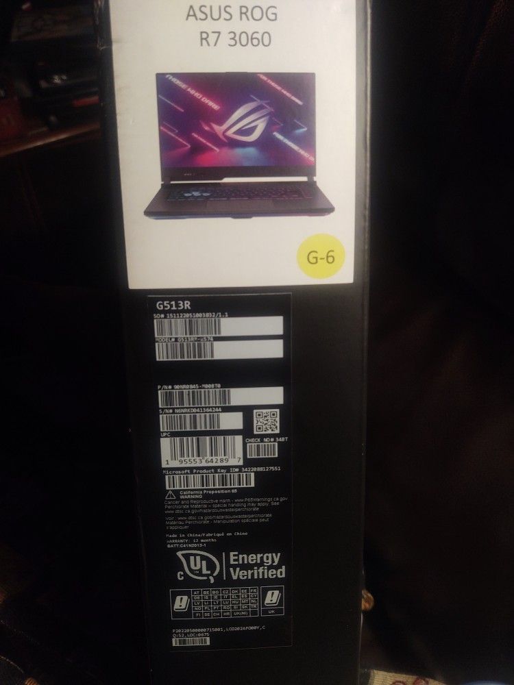 Asus ROG R7 3060 G613RM-WS74 15.6" Laptop