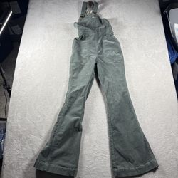 Vintage Lee Green Corduroy Overalls Women's XS Green Wide Leg Flare Jumpsuit#232