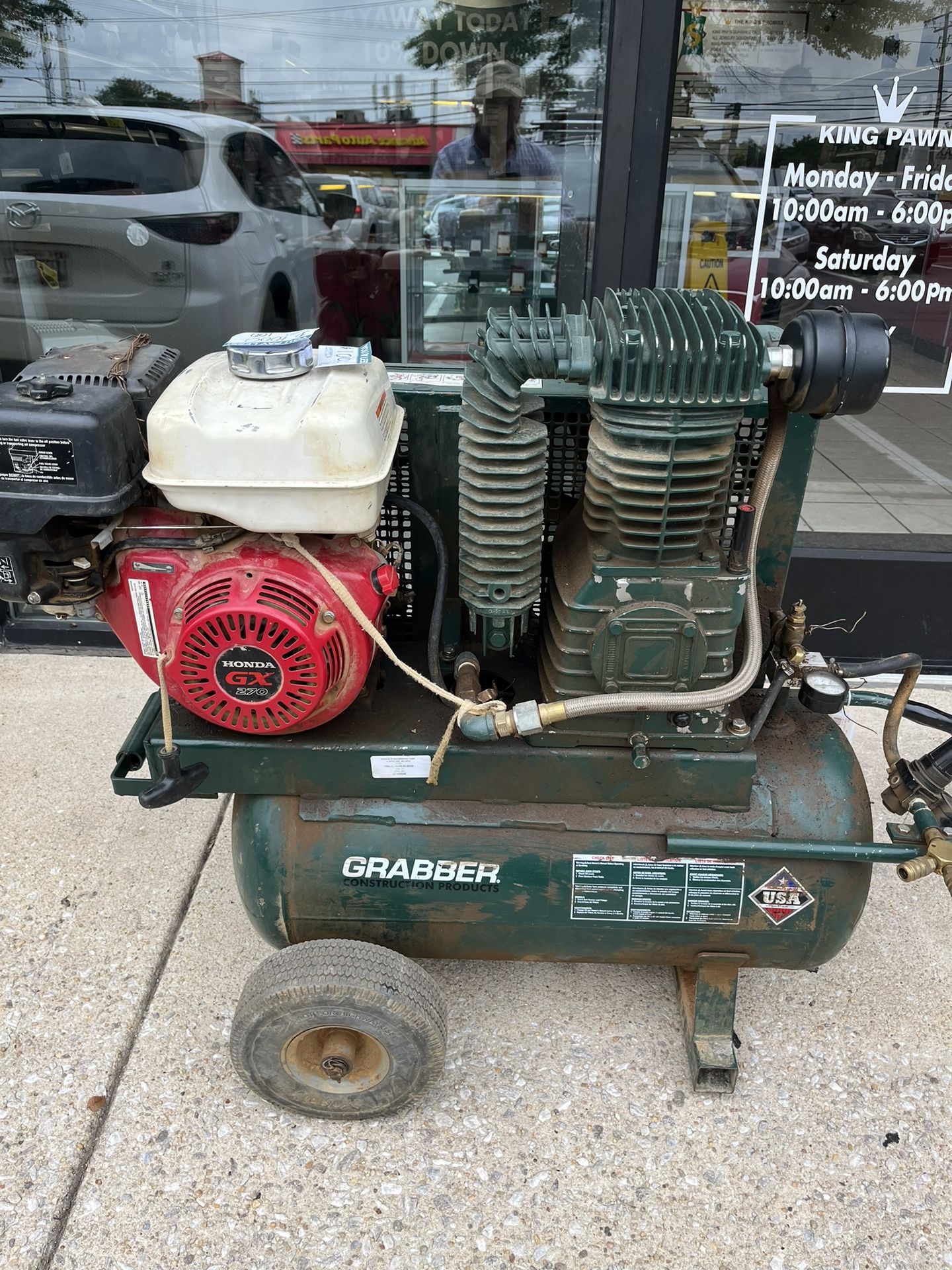 Grabber 9 Hp Honda, 20.1 Cfm@ 90Psi, 20 Gallon Compressor
