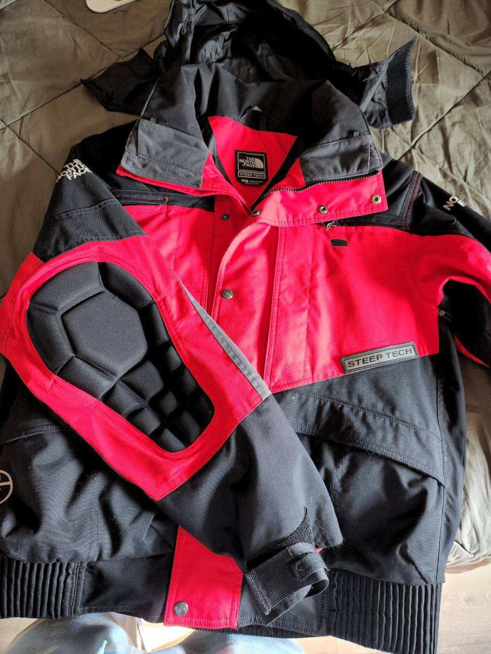 North Face Steep Tech Moto Jacket- Red/Black/Gray 