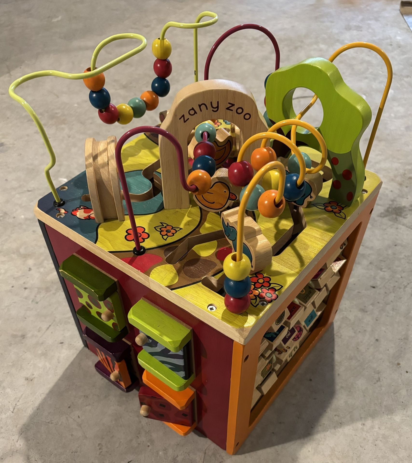 Zany Zoo Wooden Activity Cube