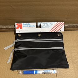 NEW Up & Up Binder Pouch Black and Grey LOADED with goodies  