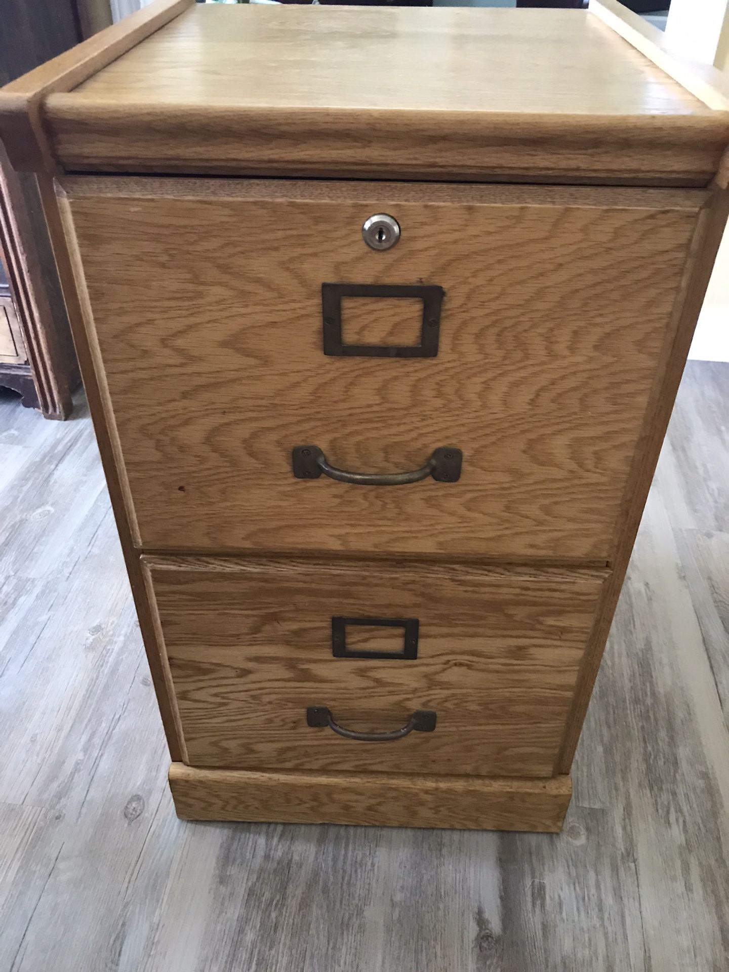 File Cabinet Two Drawer Oak