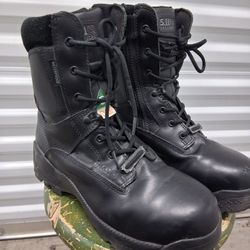 5.11 Tactical Mens ATAC Shield 8 Boots Side Zip Black Leather 