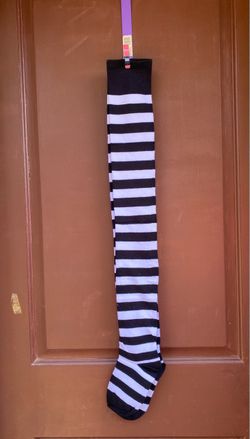 Black and White Striped Knee-High Socks