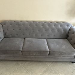 Velvet sofa and armchair set ( like new  in excellent condition ) 