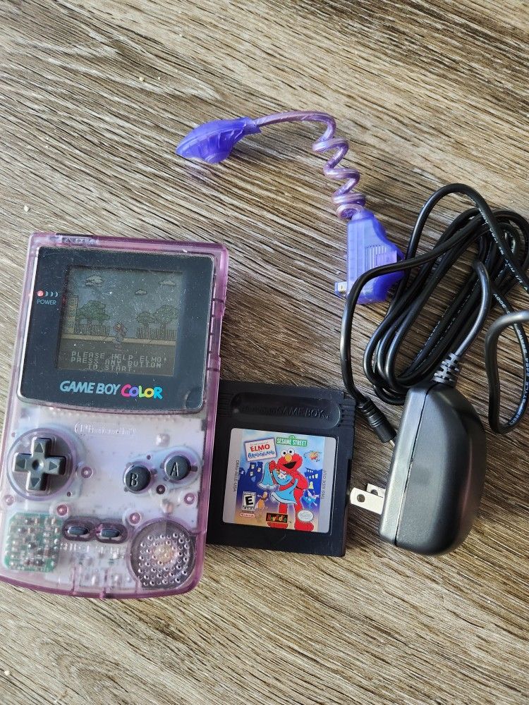 Gameboy Color! Clear Purple~ with Worm Light