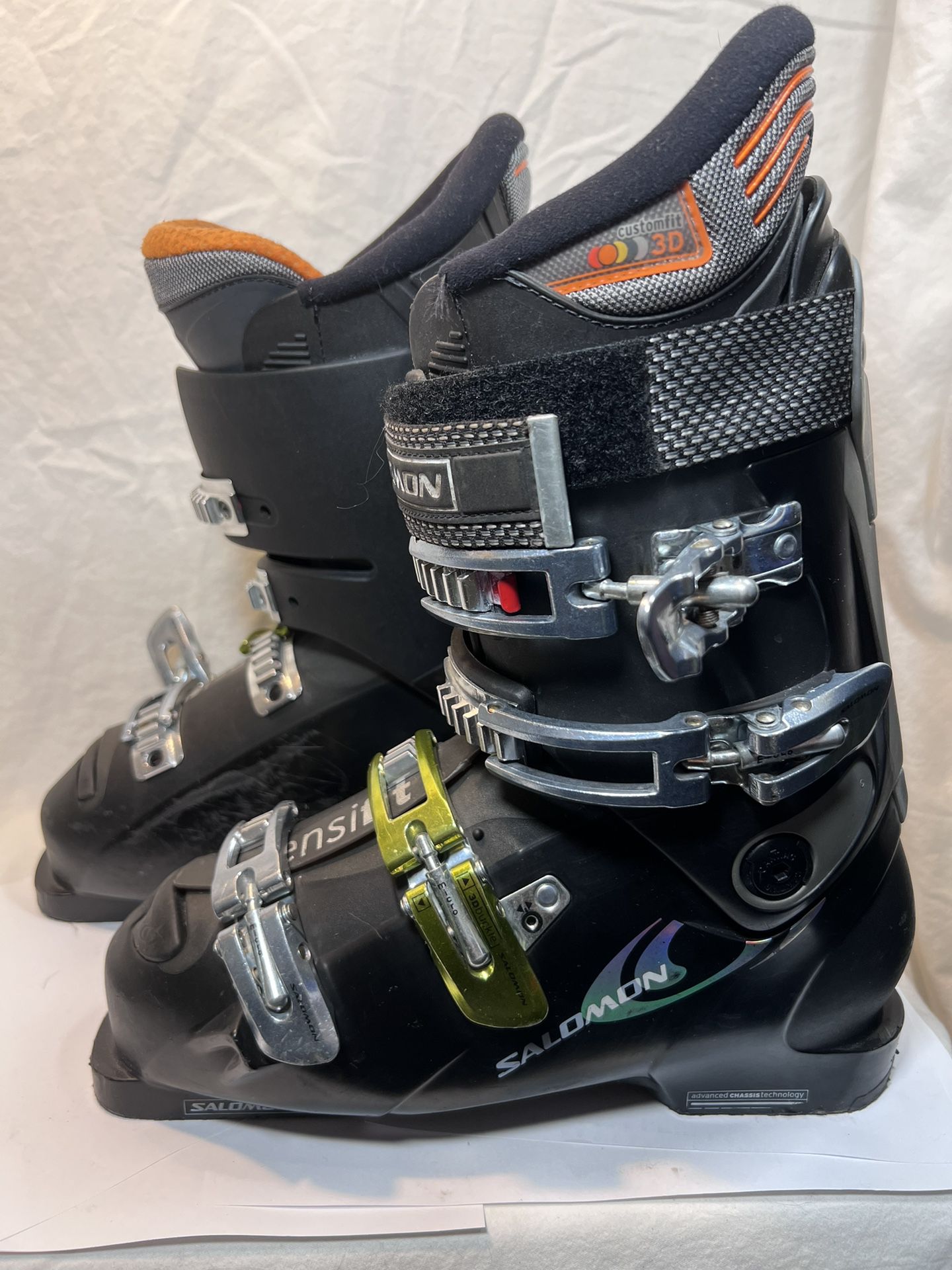 Salomon X Wave 9.0 Ski Boots Mens US 9.5 27.5 Mondopoint Black Advanced Chasis
