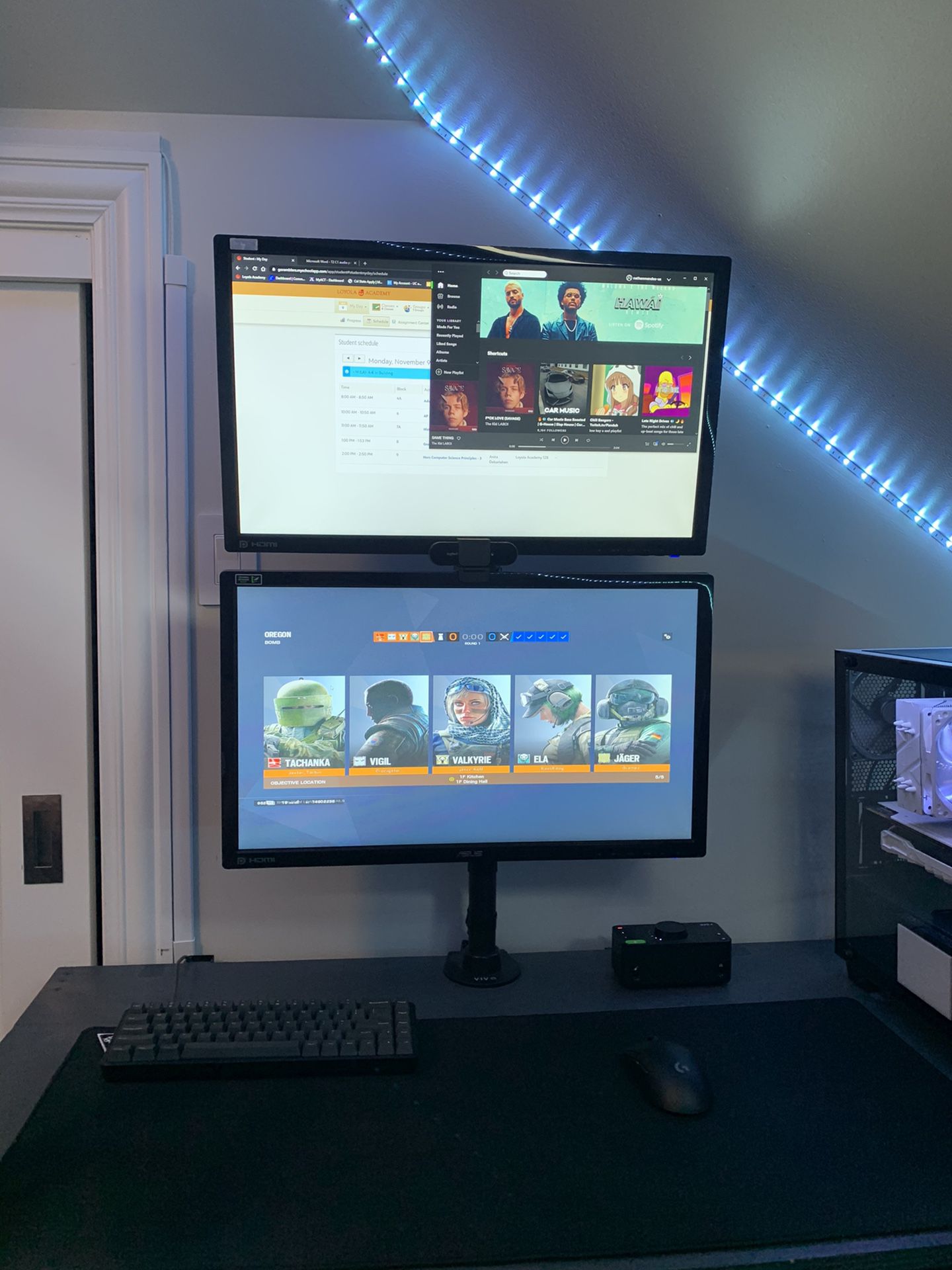 Heavy Duty Vovo Stacked Monitor Arm Up To Two 32 Inch Monitors With Two Types Of VESA Mounting Holes