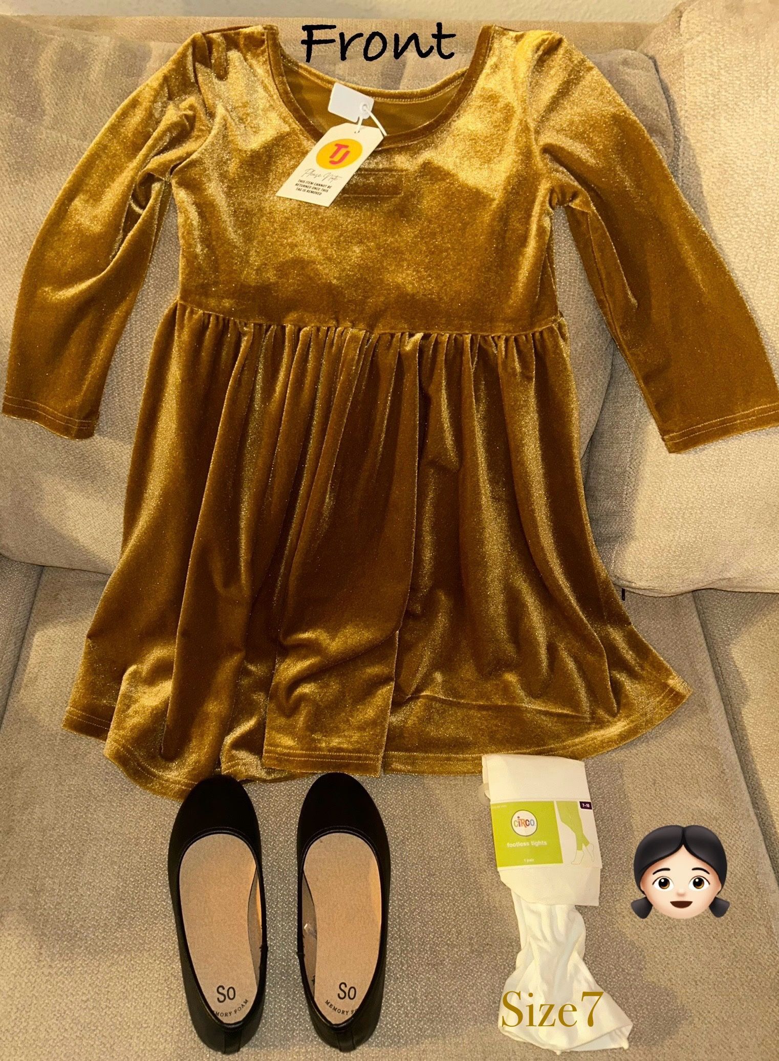 New Christmas Dress, Shoes & Tights