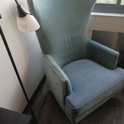 Baby Blue Wingback Chair 