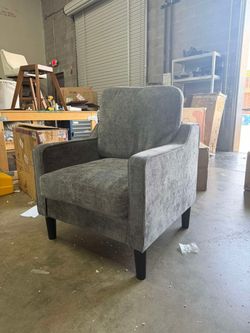 Comfortable Chenille Accent Chair With Durable Wood Legs For Home