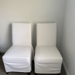 Set of 2 Pottery Barn PB Comfort Slipcovered Dining Chairs