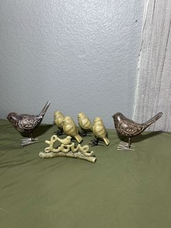 7-Piece Decorative Bird Figurine Set β Birds & LOVE DΓ©cor