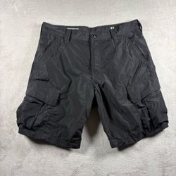 Y2K G-Star RAW Relaxed Cargo Shorts Men’s 33 Black Utility Zip #2A