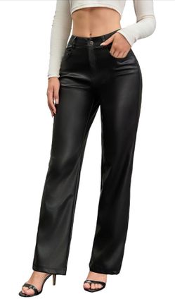 Women’s High Waist Faux Leather Pants