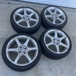 4 X 205/45r17 4x3.94 4x100  Stock Enkei Xa Xb Ia Echo Corolla Yaris Miata Wheels Rims Good 90% Treads Tires!!!