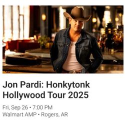 $45 Each - 2 Tix Jon Pardi : Honkytonk Hollywood Tour 2025 Concert Tickets
