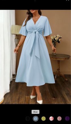 Baby blue plus-size midi dress, size 2XL/16